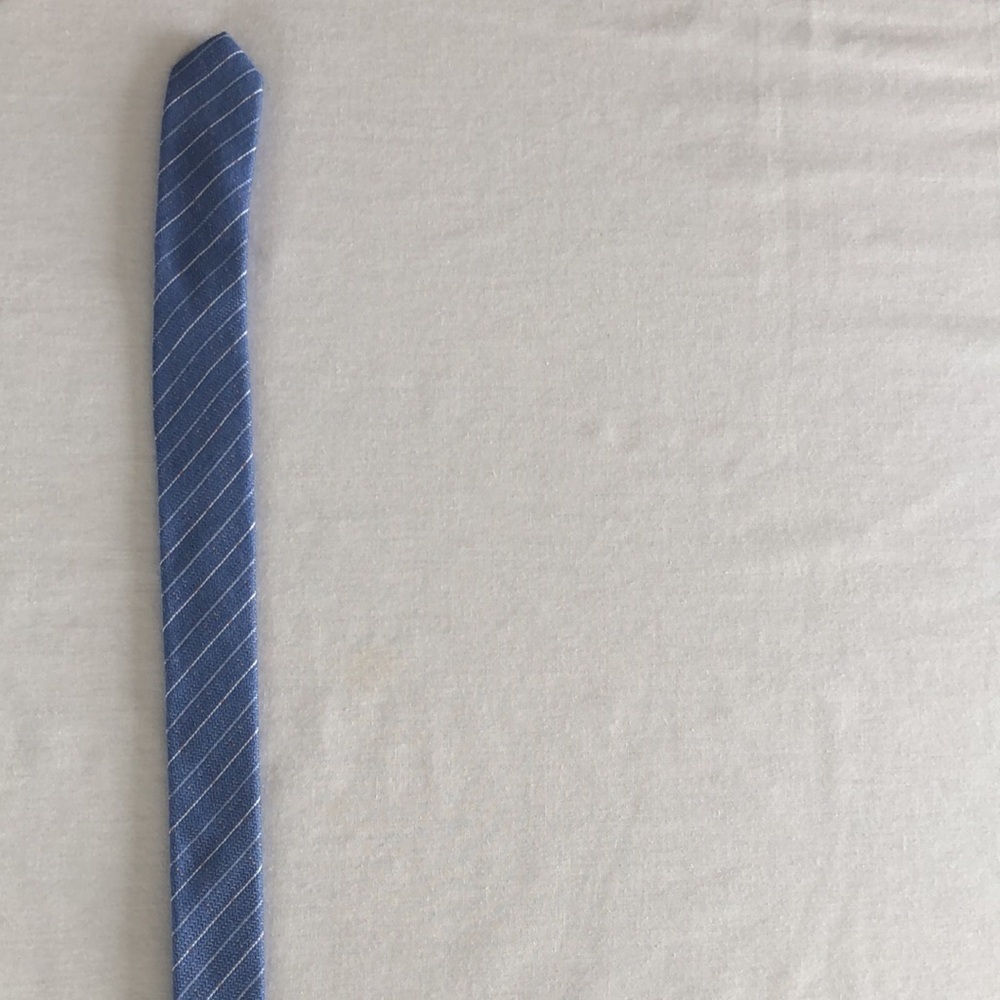 Ben Sherman Tie GUC Blue And White 70% Silk Blend 30% Cotton - Picture 14 of 15